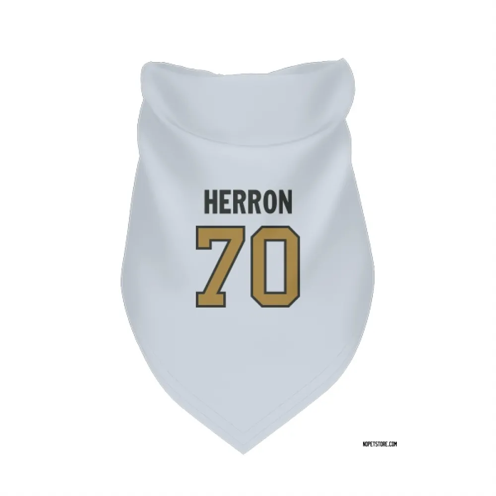 New Orleans Saints Alan Herron White Gold Pet Bandana for Dog & Cat