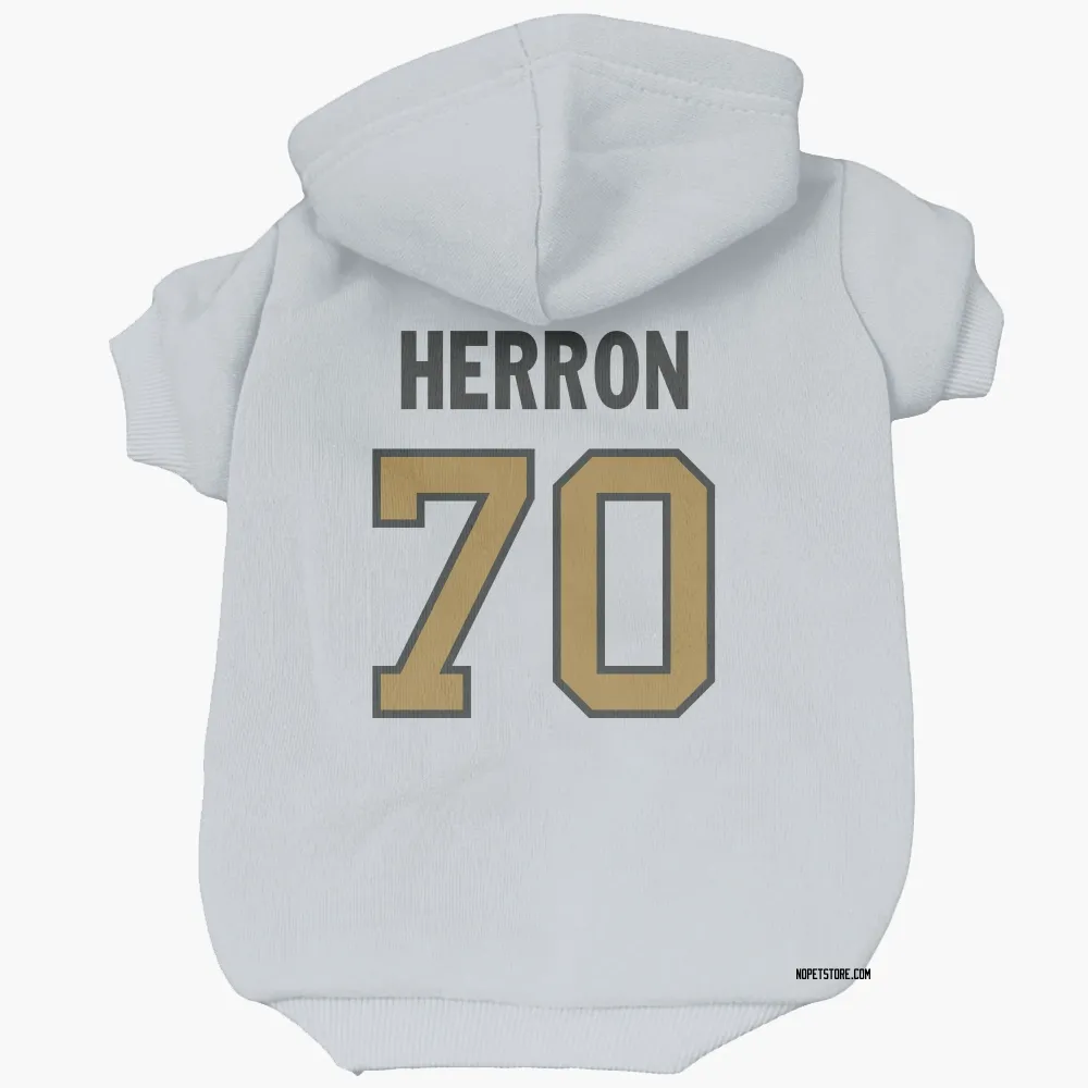 New Orleans Saints Alan Herron White Gold Pet Hoodie for Dog & Cat