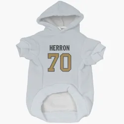 New Orleans Saints Alan Herron White Gold Pet Hoodie for Dog & Cat
