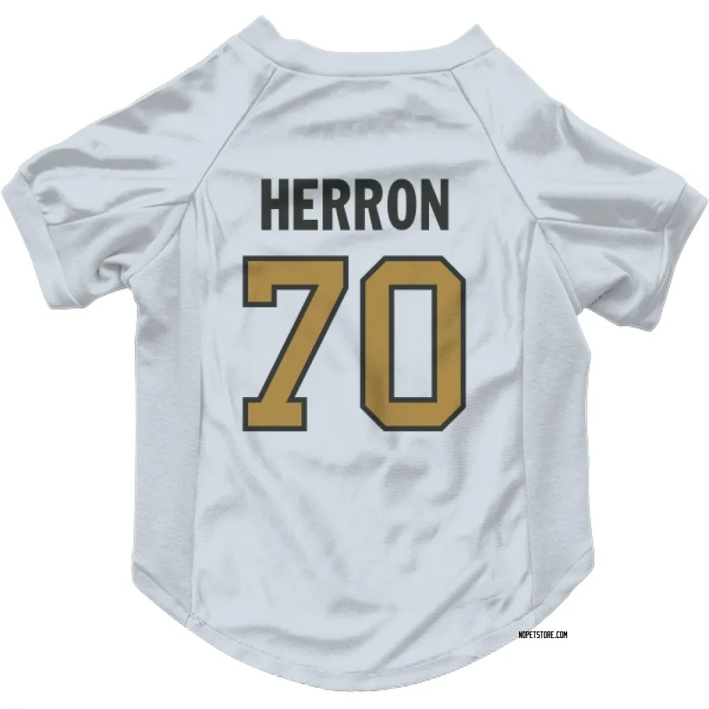 New Orleans Saints Alan Herron White Gold Pet Jersey for Dog & Cat