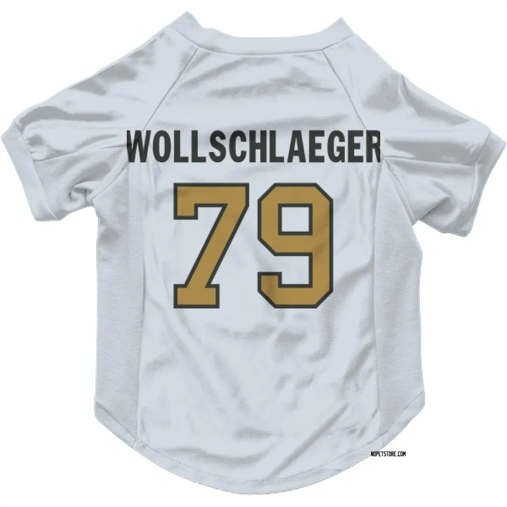 New Orleans Saints Alex Wollschlaeger White Gold Pet Jersey for Dog & Cat