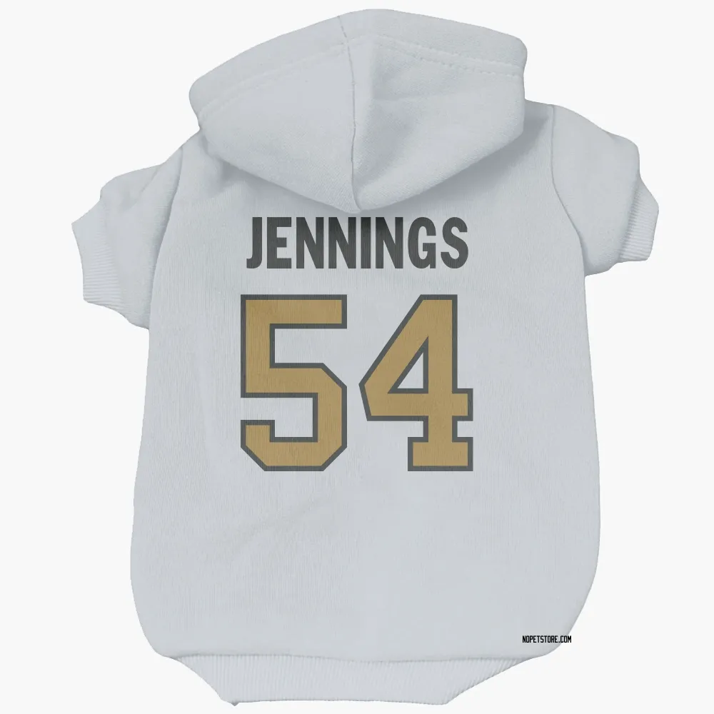 New Orleans Saints Anfernee Jennings White Gold Pet Hoodie for Dog & Cat