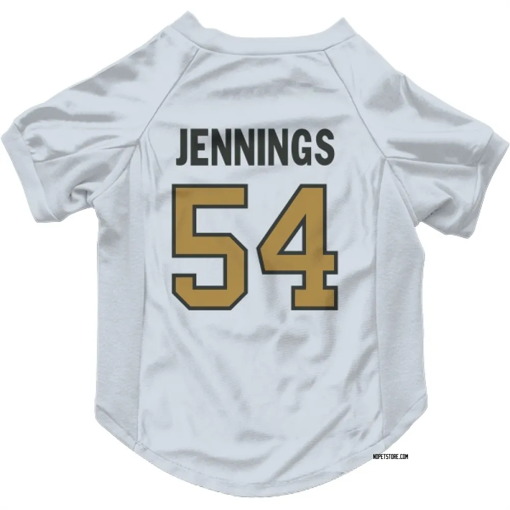 New Orleans Saints Anfernee Jennings White Gold Pet Jersey for Dog & Cat