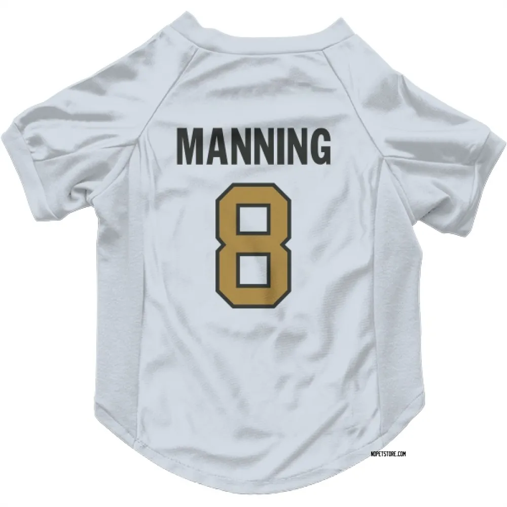 New Orleans Saints Archie Manning White Gold Pet Jersey for Dog & Cat