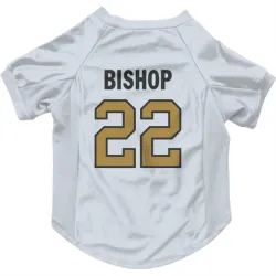 New Orleans Saints Beanie Bishop White Gold Pet Jersey for Dog & Cat