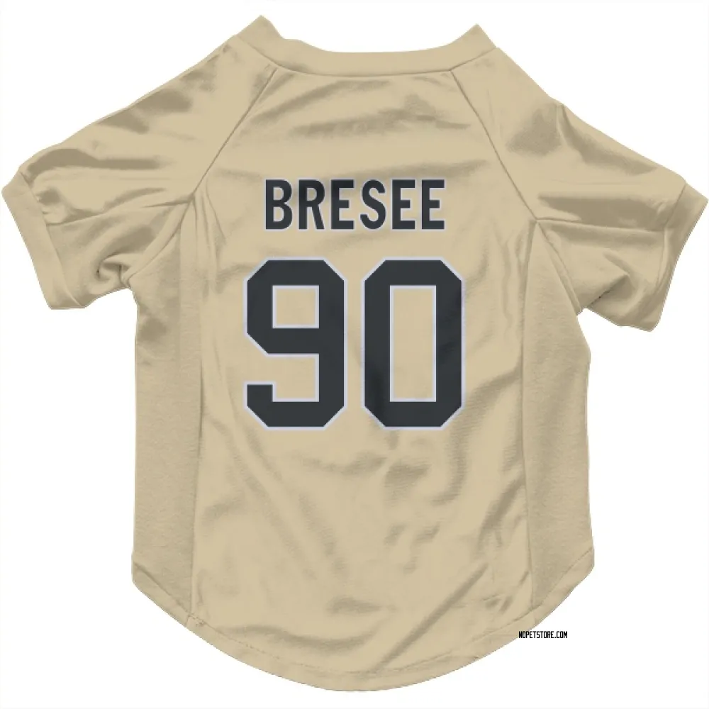 New Orleans Saints Bryan Bresee Gold Pet Jersey for Dog & Cat