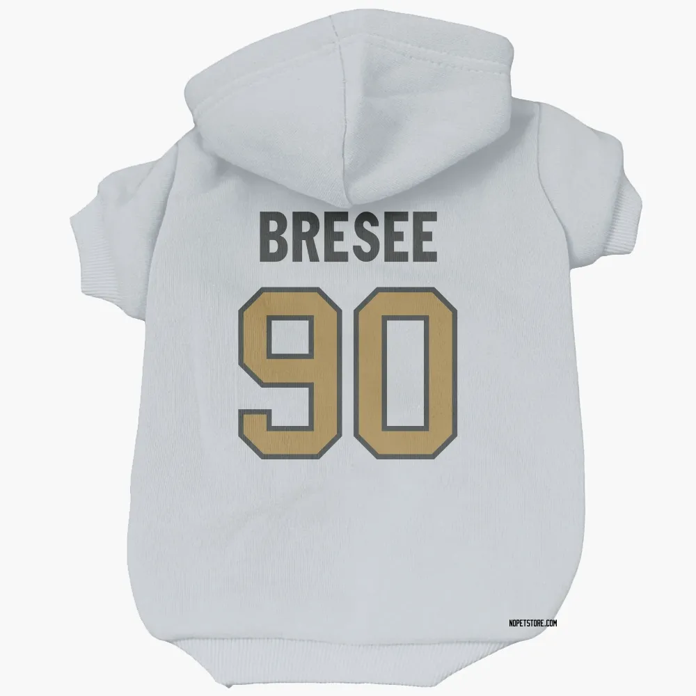 New Orleans Saints Bryan Bresee White Gold Pet Hoodie for Dog & Cat