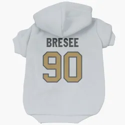 New Orleans Saints Bryan Bresee White Gold Pet Hoodie for Dog & Cat