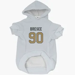 New Orleans Saints Bryan Bresee White Gold Pet Hoodie for Dog & Cat