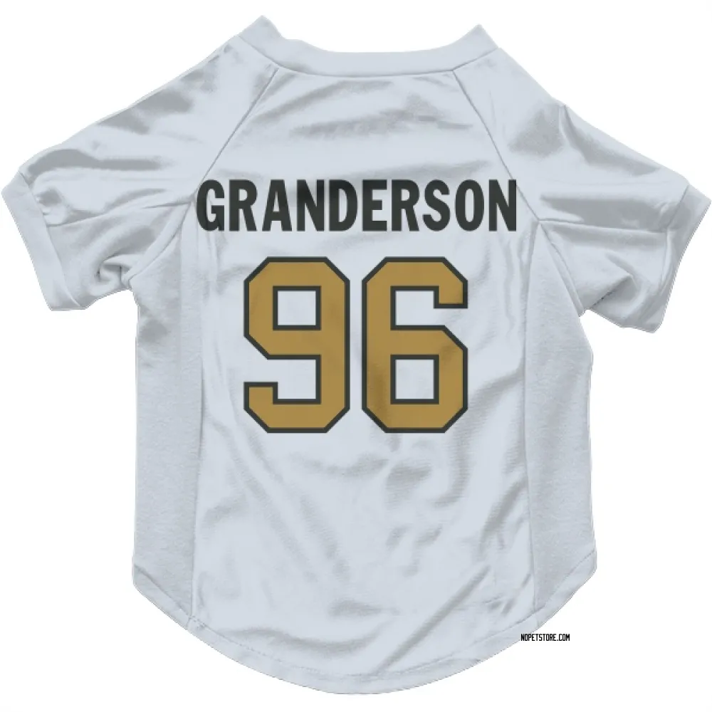 New Orleans Saints Carl Granderson White Gold Pet Jersey for Dog & Cat