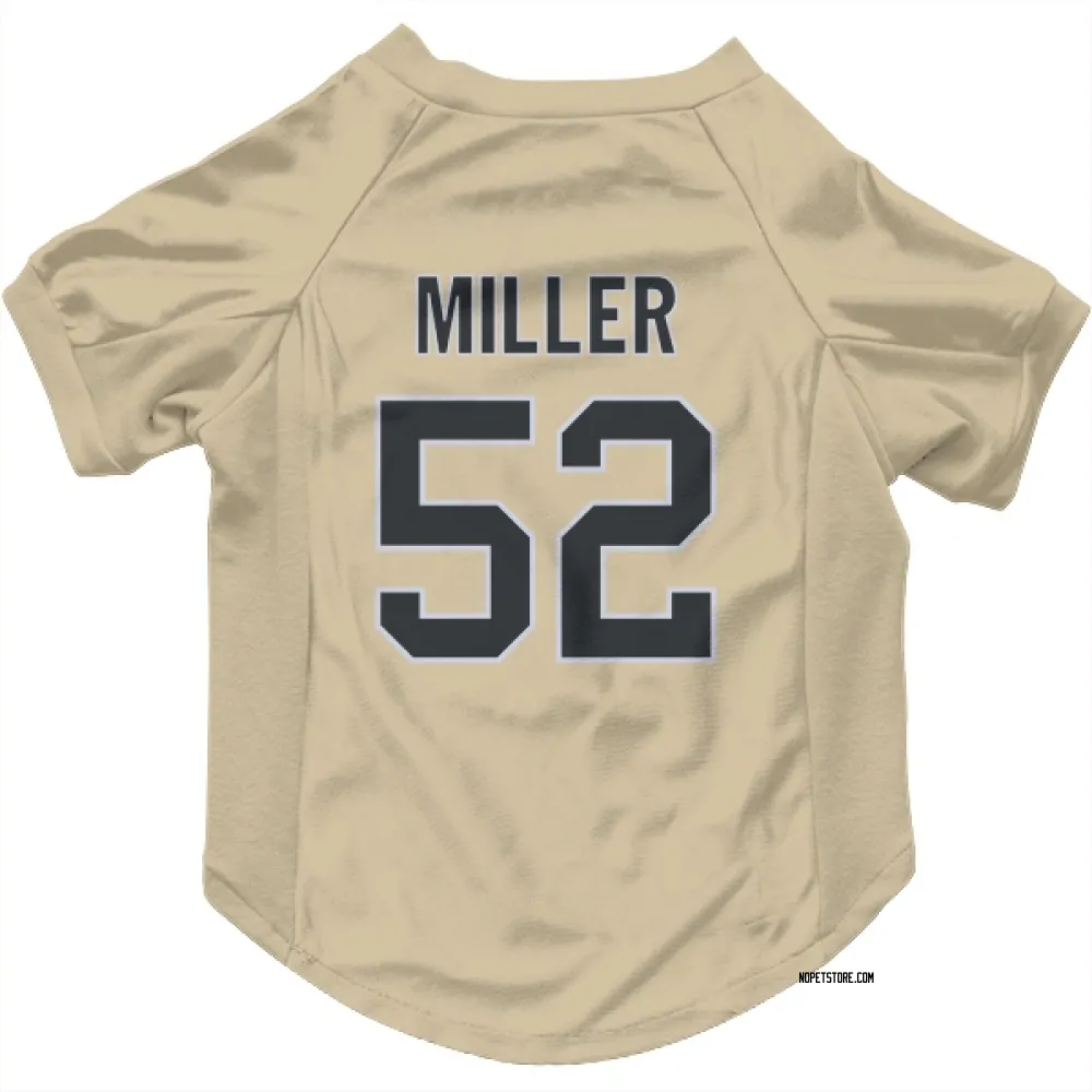 New Orleans Saints Christen Miller Gold Pet Jersey for Dog & Cat