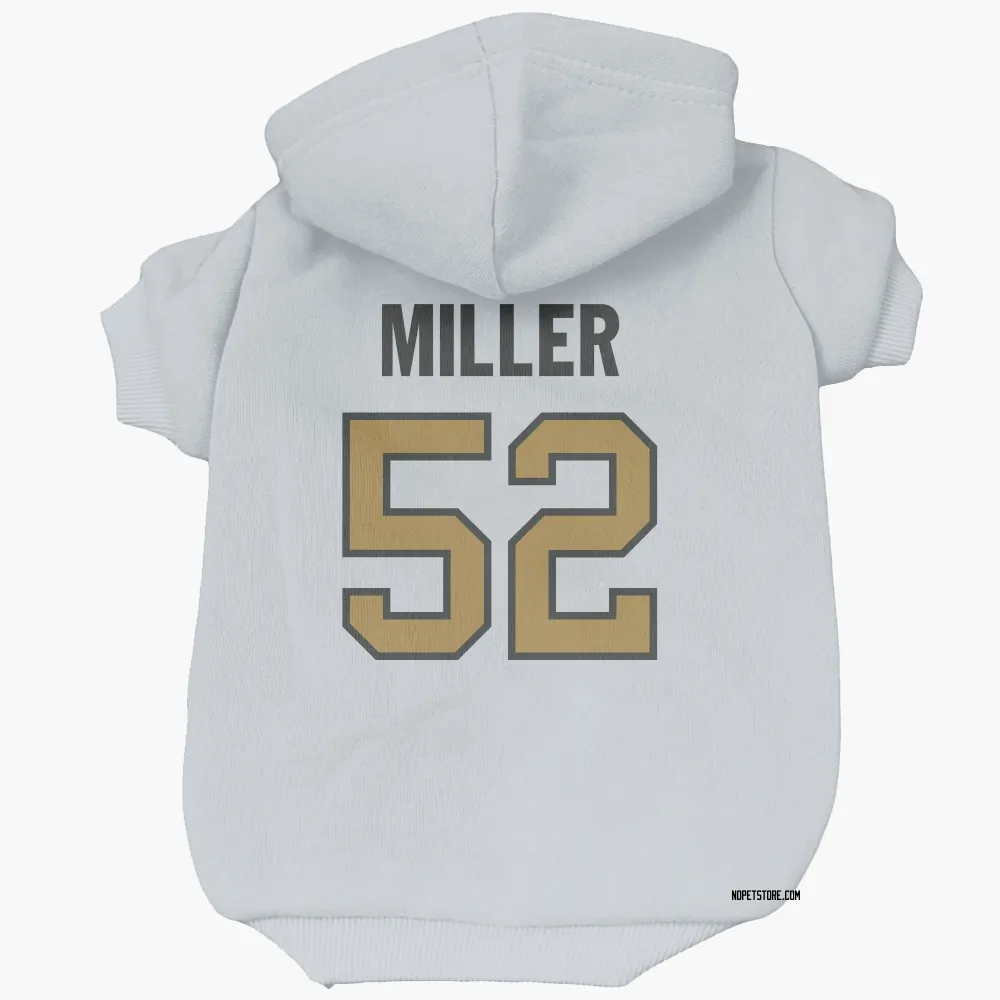New Orleans Saints Christen Miller White Gold Pet Hoodie for Dog & Cat
