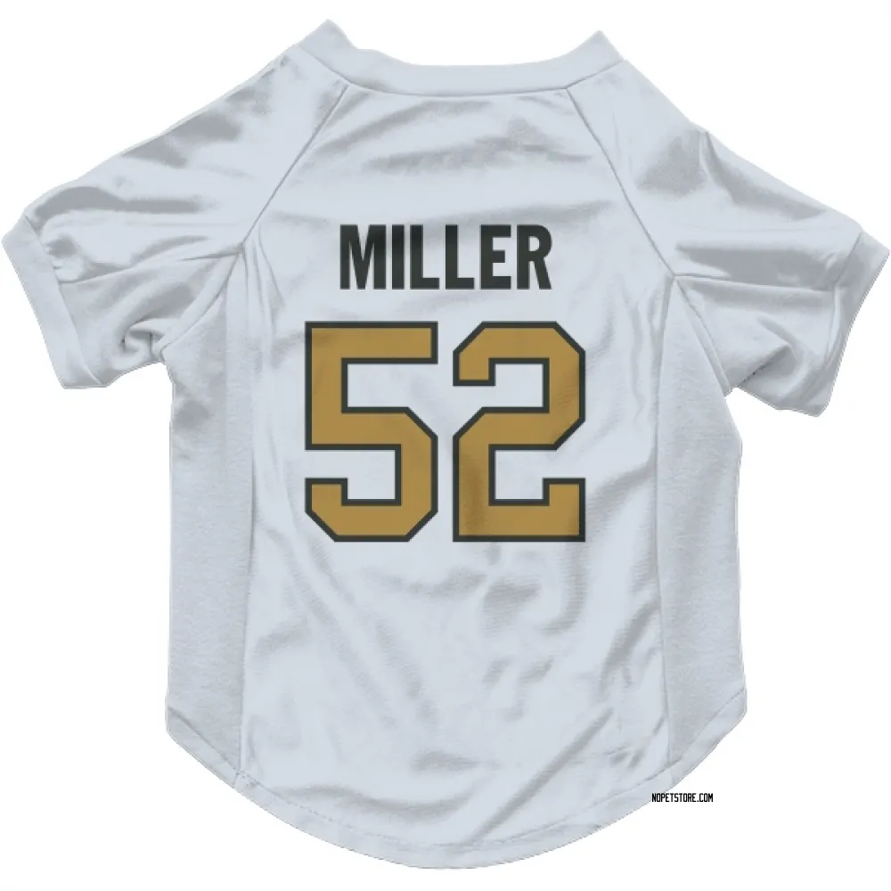 New Orleans Saints Christen Miller White Gold Pet Jersey for Dog & Cat
