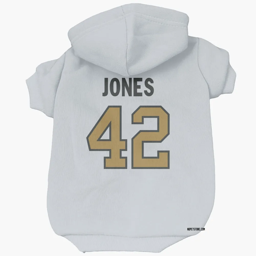 New Orleans Saints DaShawn Jones White Gold Pet Hoodie for Dog & Cat