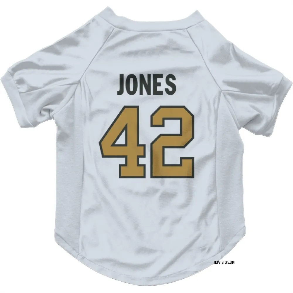 New Orleans Saints DaShawn Jones White Gold Pet Jersey for Dog & Cat