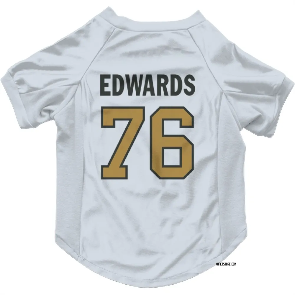 New Orleans Saints David Edwards White Gold Pet Jersey for Dog & Cat