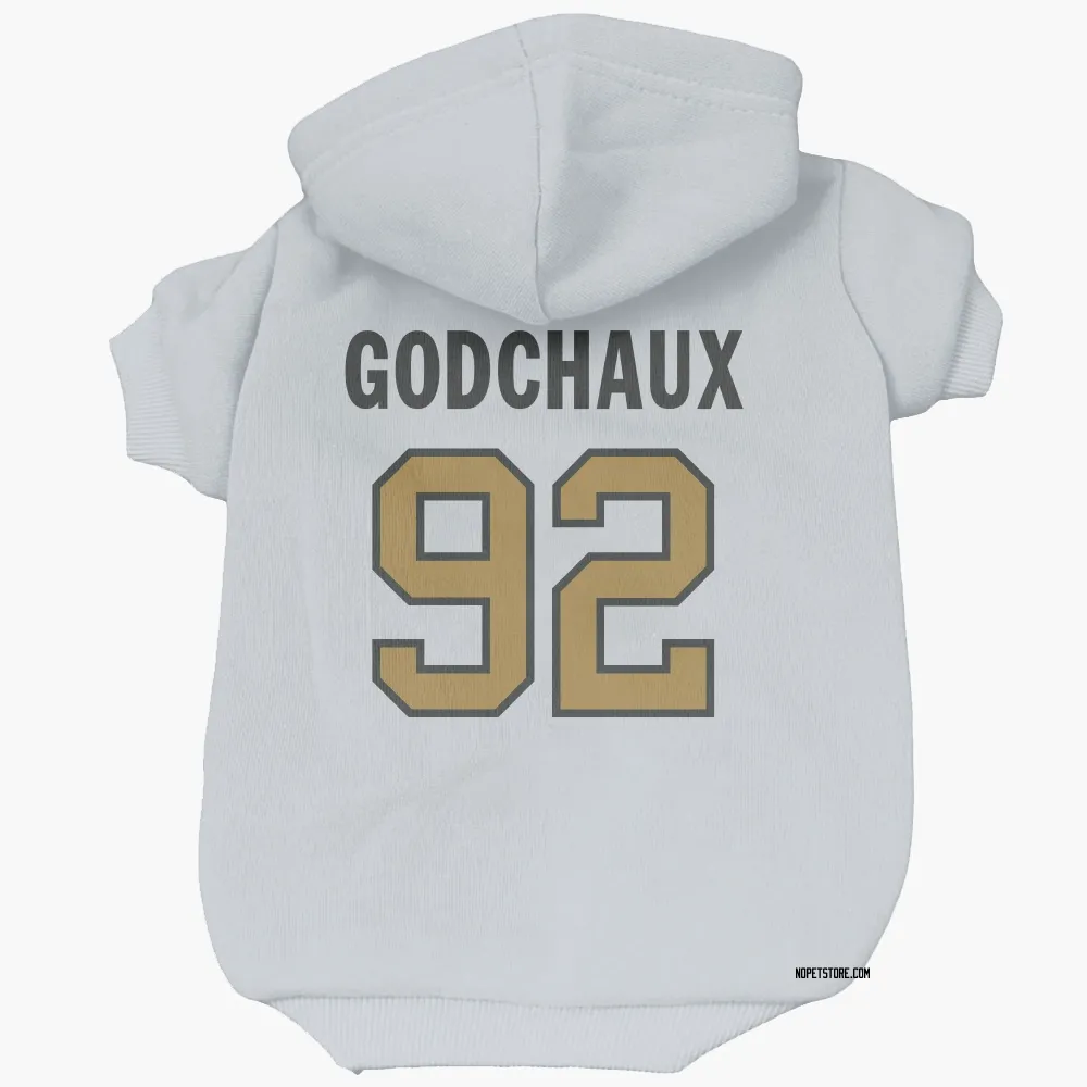 New Orleans Saints Davon Godchaux White Gold Pet Hoodie for Dog & Cat