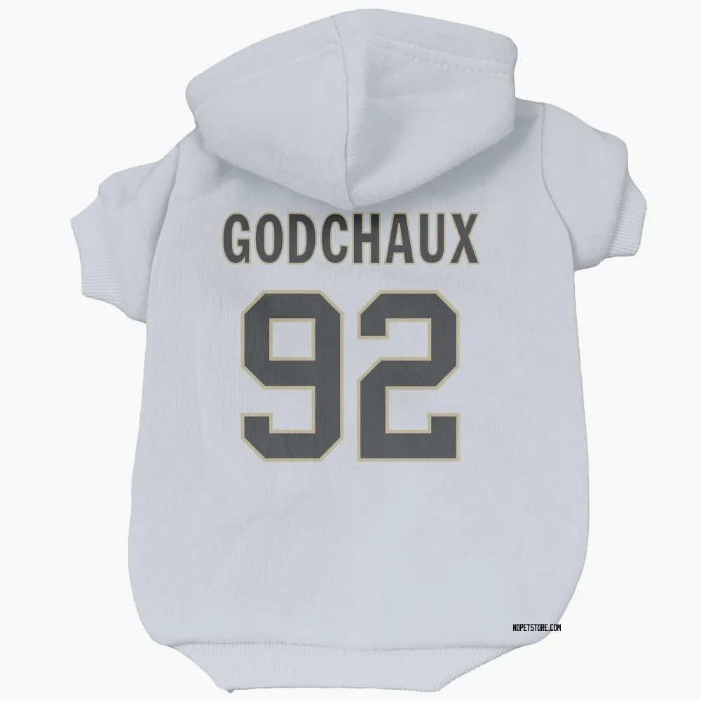 New Orleans Saints Davon Godchaux White Pet Hoodie for Dog & Cat
