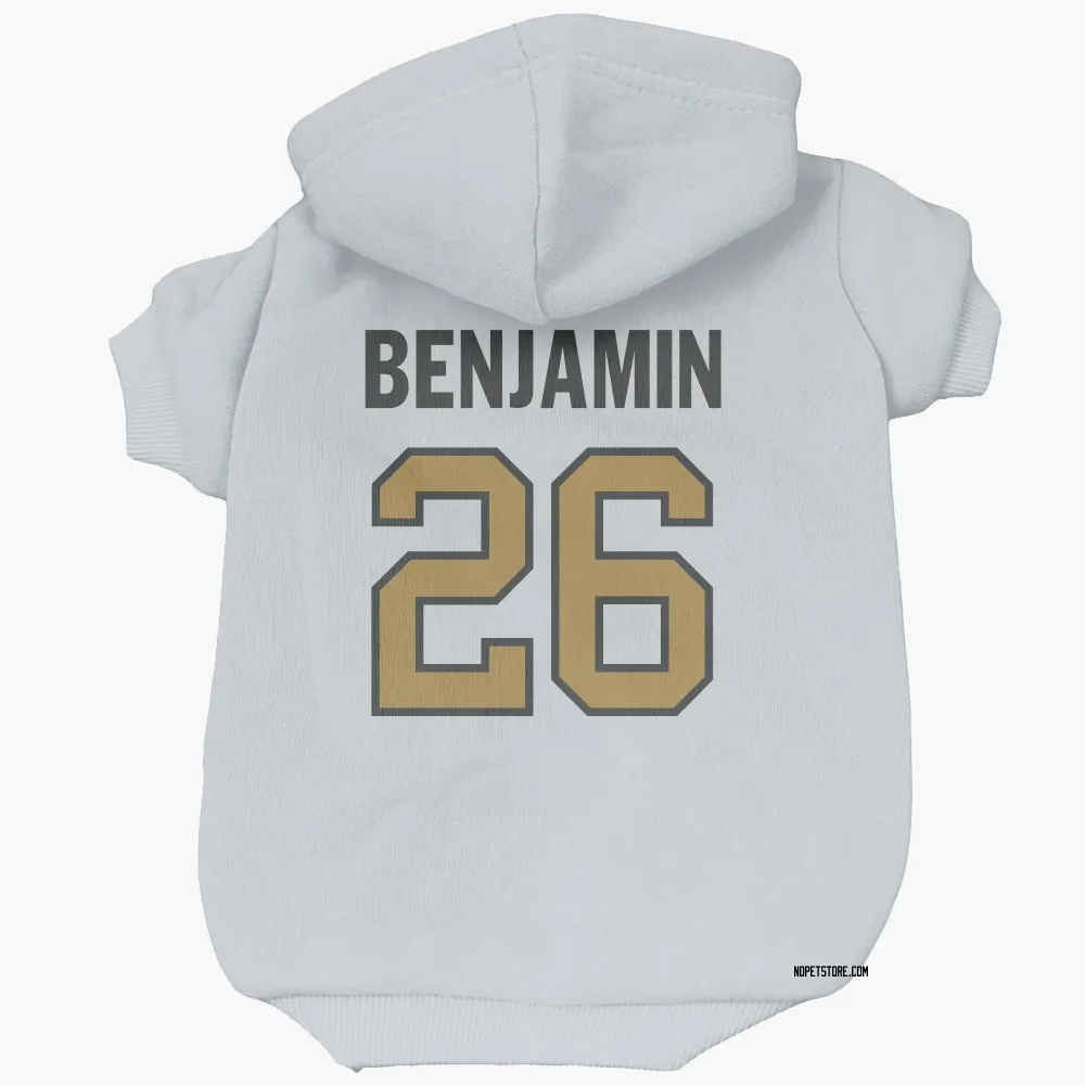New Orleans Saints Eno Benjamin White Gold Pet Hoodie for Dog & Cat