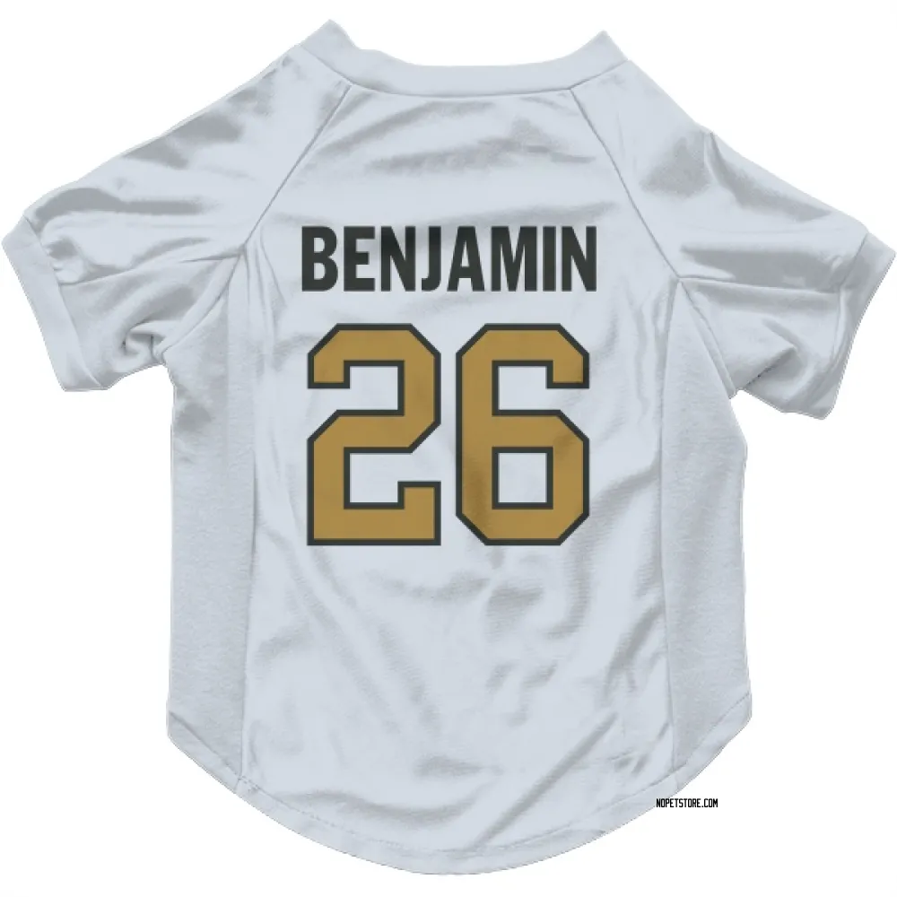 New Orleans Saints Eno Benjamin White Gold Pet Jersey for Dog & Cat
