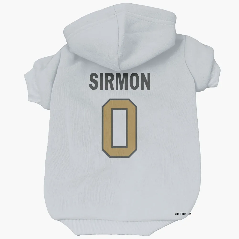 New Orleans Saints Jackson Sirmon White Gold Pet Hoodie for Dog & Cat