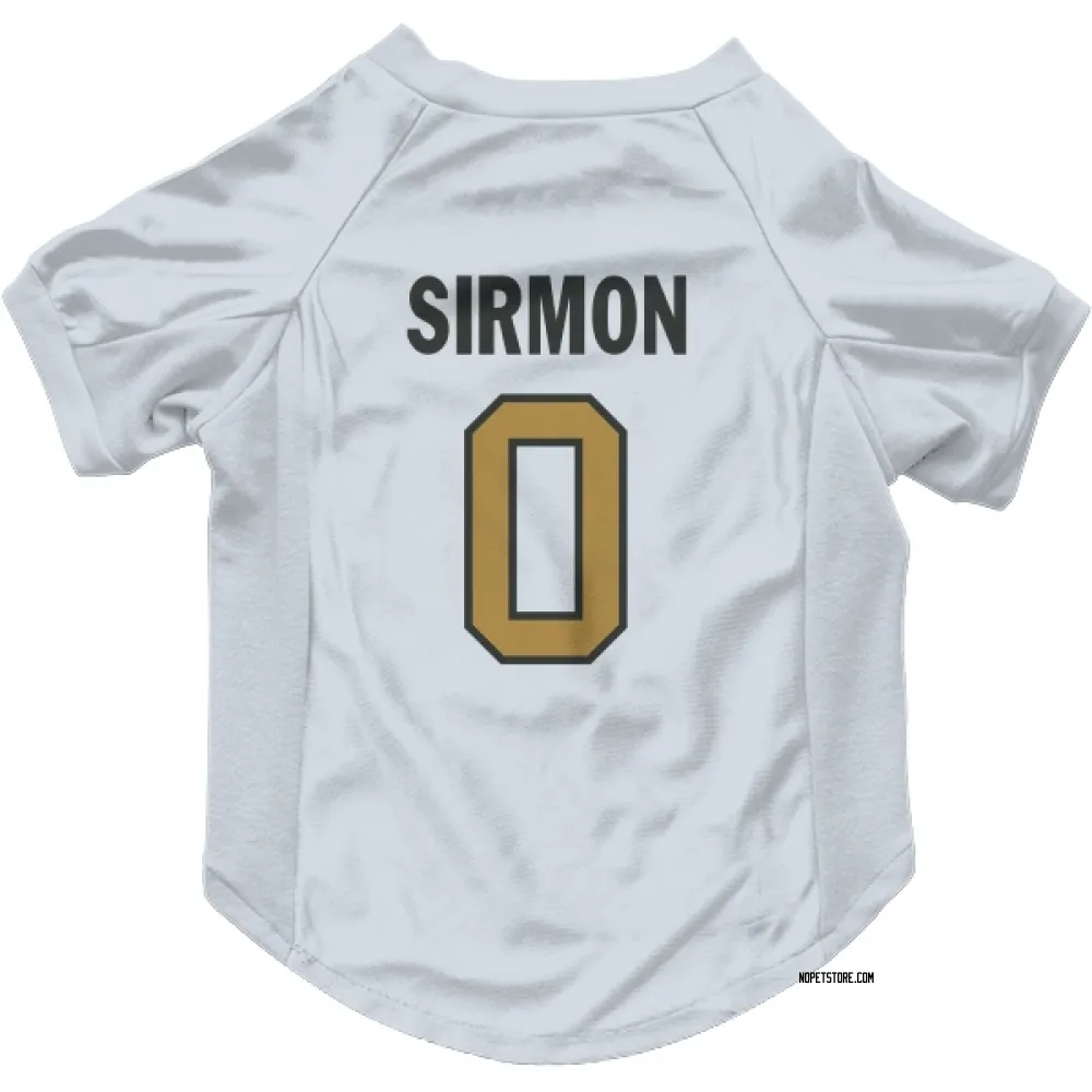 New Orleans Saints Jackson Sirmon White Gold Pet Jersey for Dog & Cat