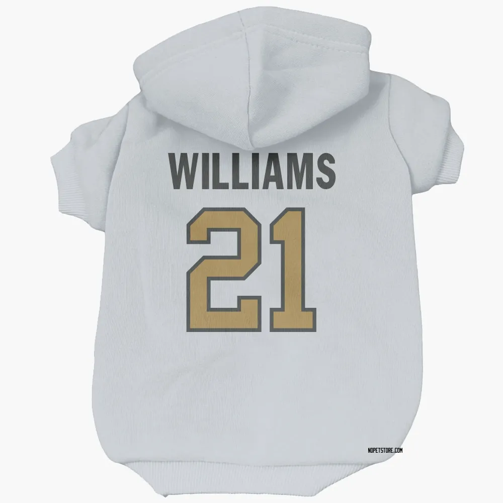 New Orleans Saints Jamaal Williams White Gold Pet Hoodie for Dog & Cat