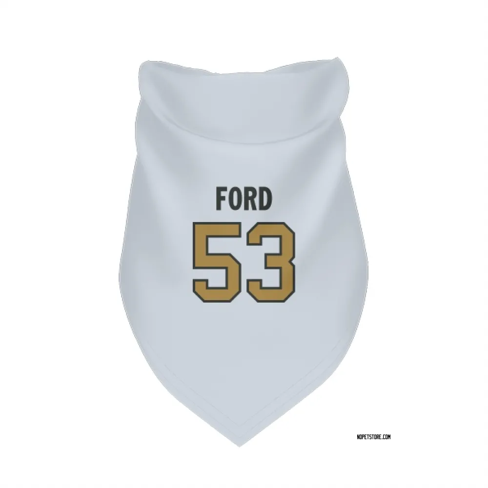 New Orleans Saints Jaylan Ford White Gold Pet Bandana for Dog & Cat