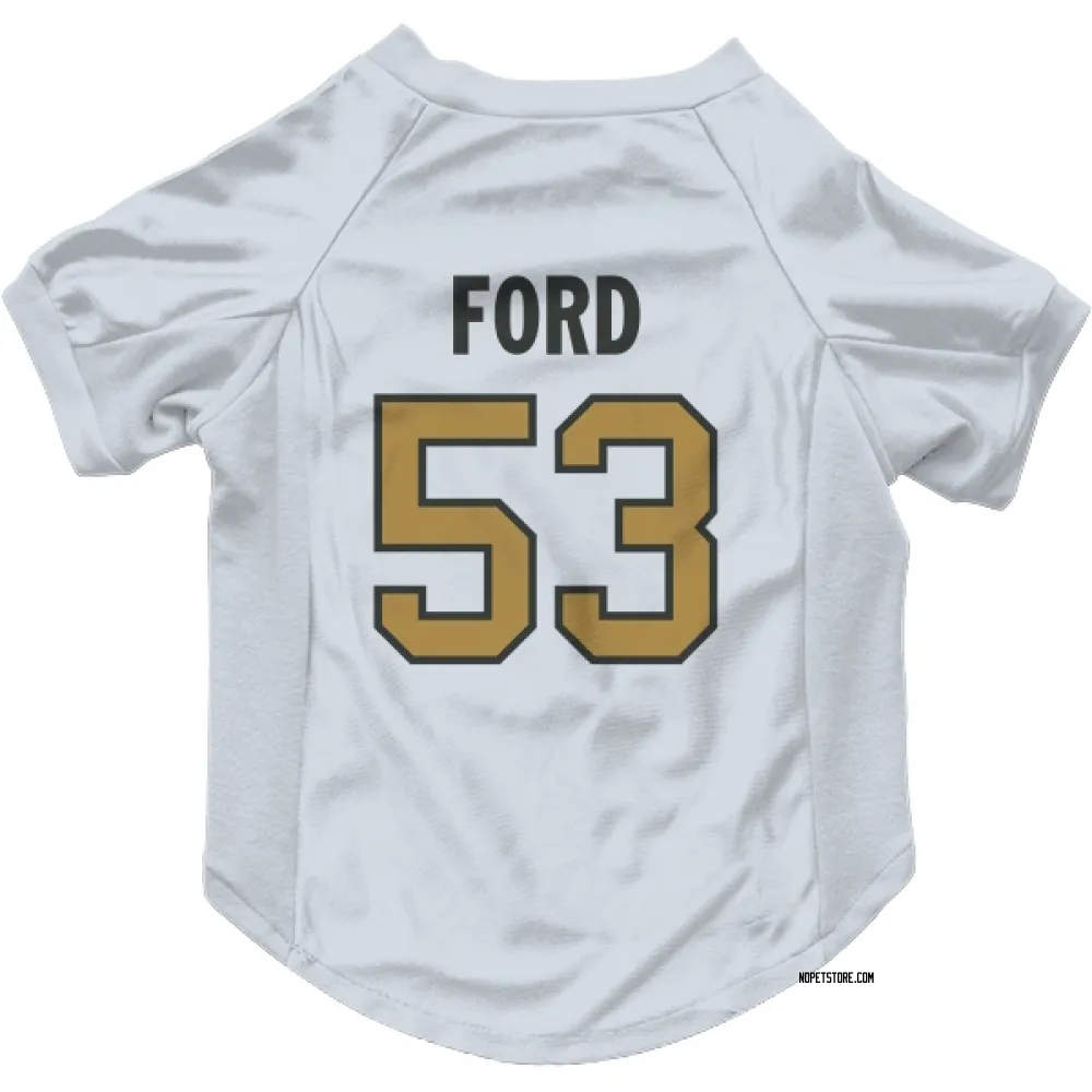 New Orleans Saints Jaylan Ford White Gold Pet Jersey for Dog & Cat