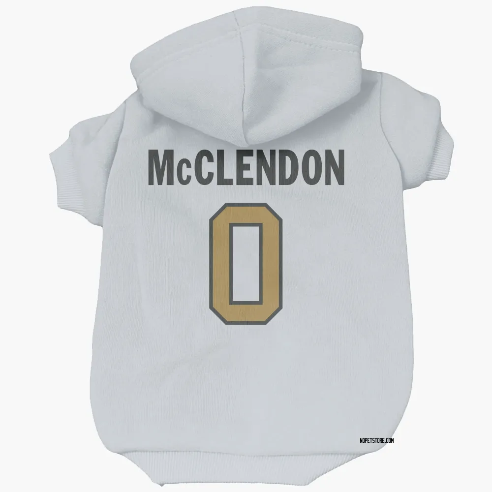 New Orleans Saints Jeremiah McClendon White Gold Pet Hoodie for Dog & Cat