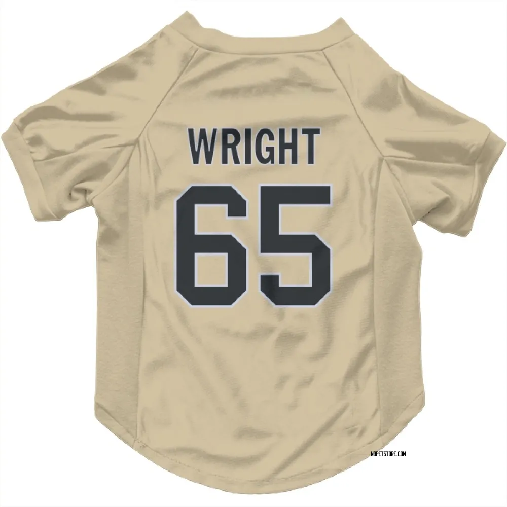 New Orleans Saints Jeremiah Wright Gold Pet Jersey for Dog & Cat
