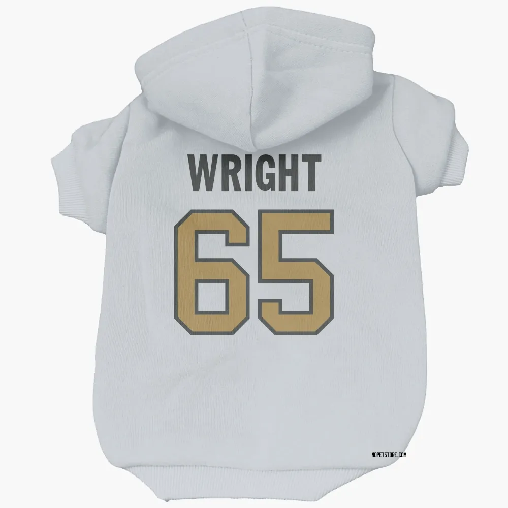New Orleans Saints Jeremiah Wright White Gold Pet Hoodie for Dog & Cat