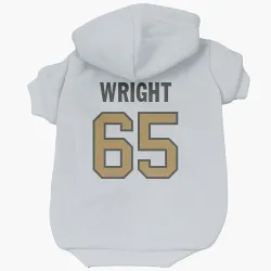 New Orleans Saints Jeremiah Wright White Gold Pet Hoodie for Dog & Cat