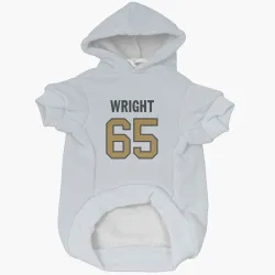New Orleans Saints Jeremiah Wright White Gold Pet Hoodie for Dog & Cat