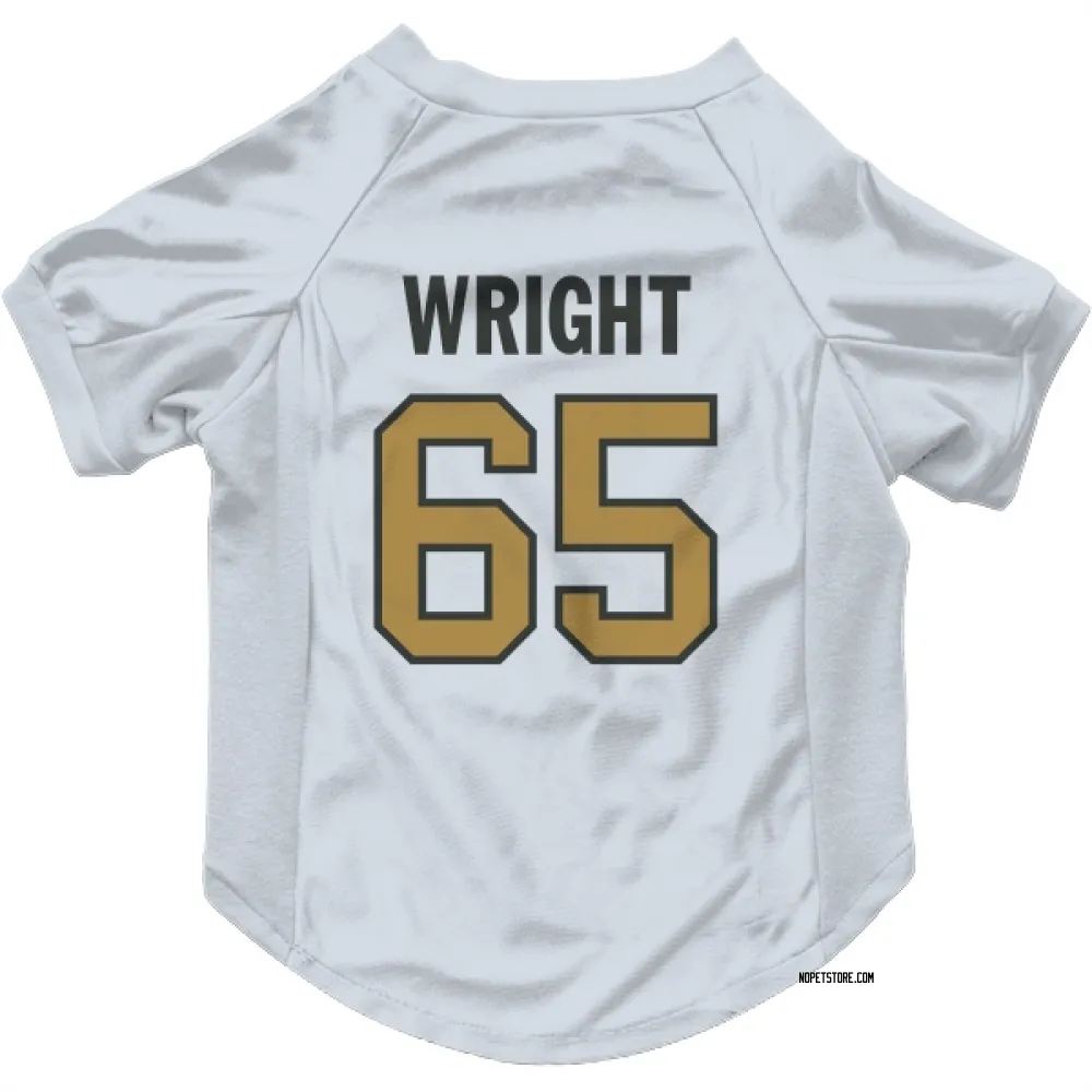 New Orleans Saints Jeremiah Wright White Gold Pet Jersey for Dog & Cat
