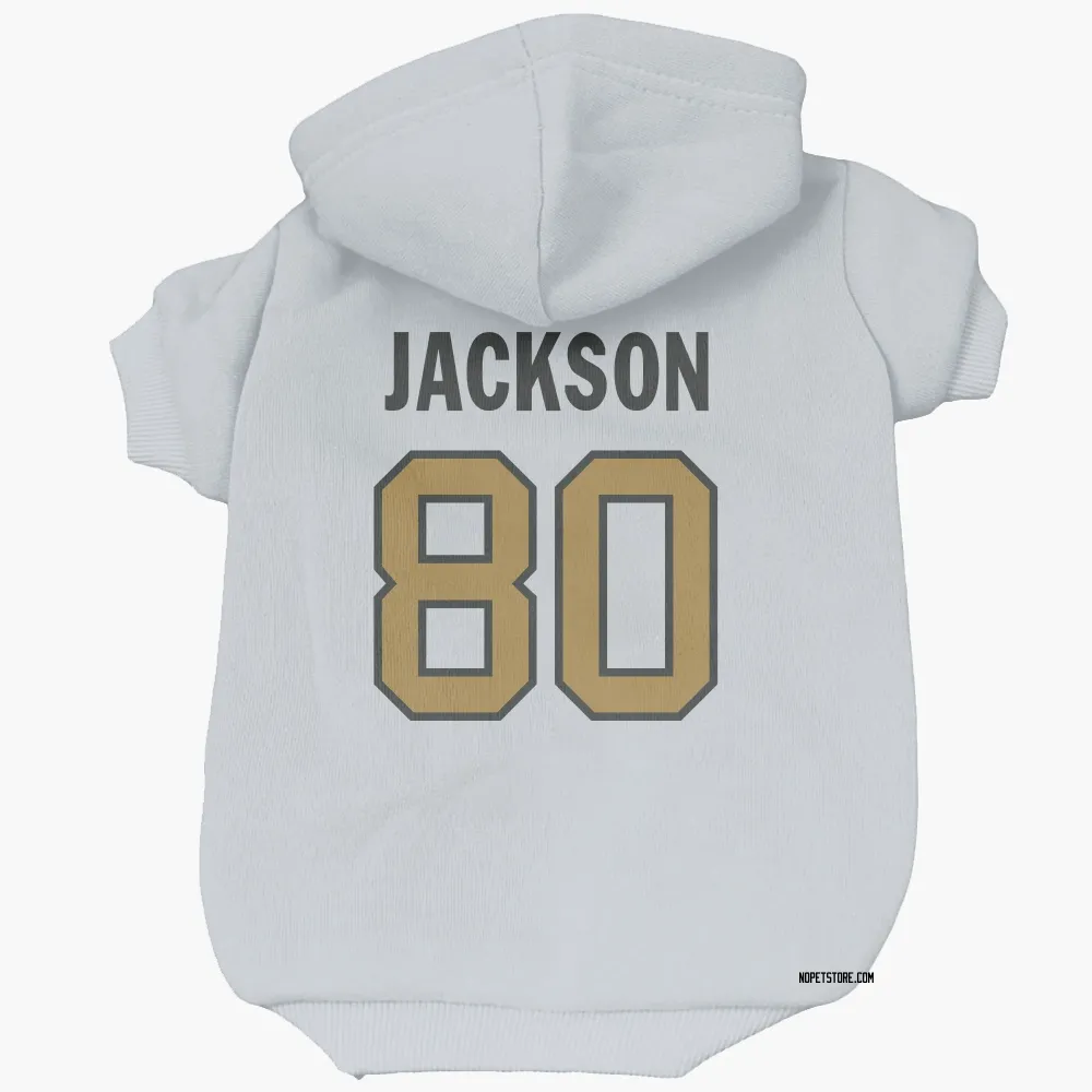 New Orleans Saints Jermaine Jackson White Gold Pet Hoodie for Dog & Cat