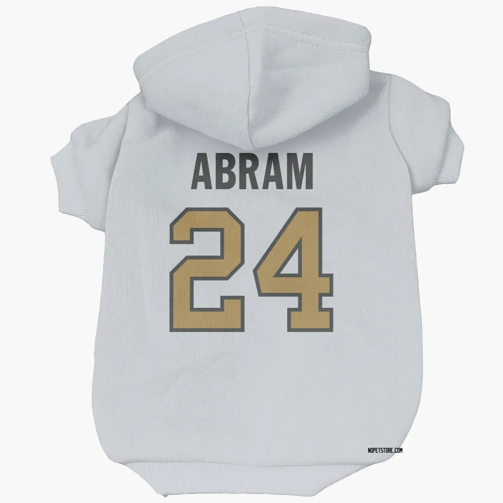 New Orleans Saints Johnathan Abram White Gold Pet Hoodie for Dog & Cat