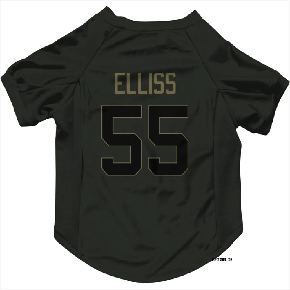 New Orleans Saints Kaden Elliss Black Service Pet Jersey for Dog & Cat