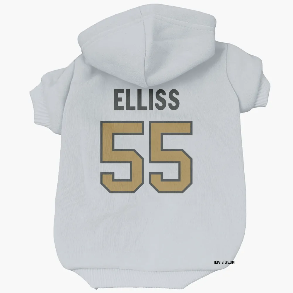 New Orleans Saints Kaden Elliss White Gold Pet Hoodie for Dog & Cat