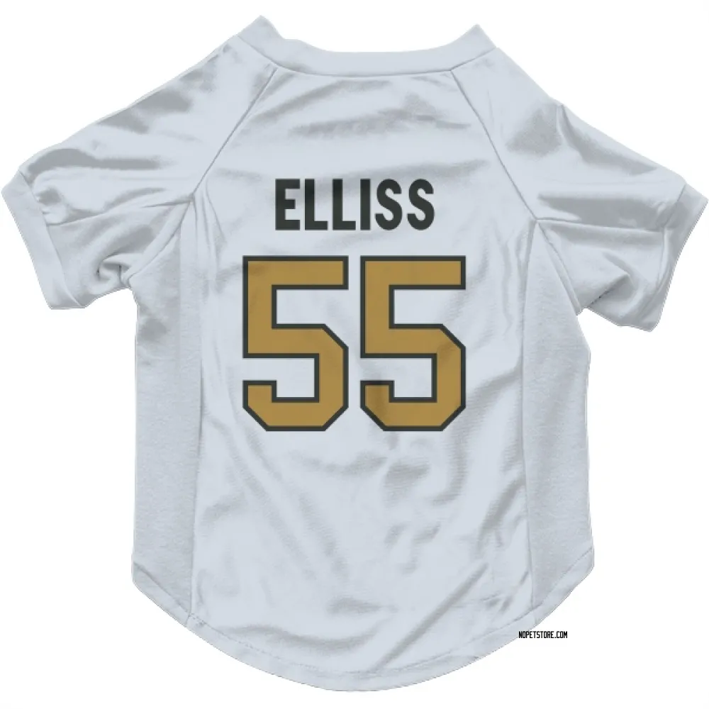 New Orleans Saints Kaden Elliss White Gold Pet Jersey for Dog & Cat