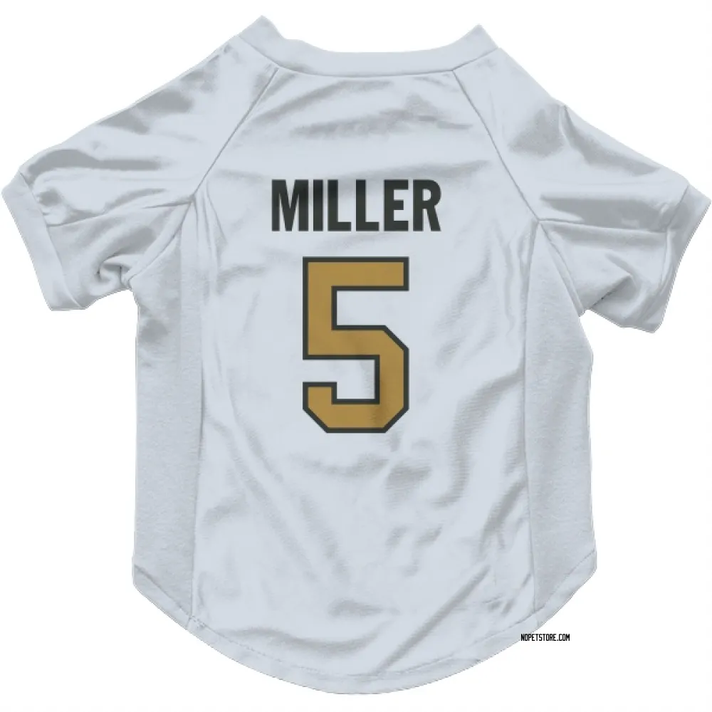 New Orleans Saints Kendre Miller White Gold Pet Jersey for Dog & Cat
