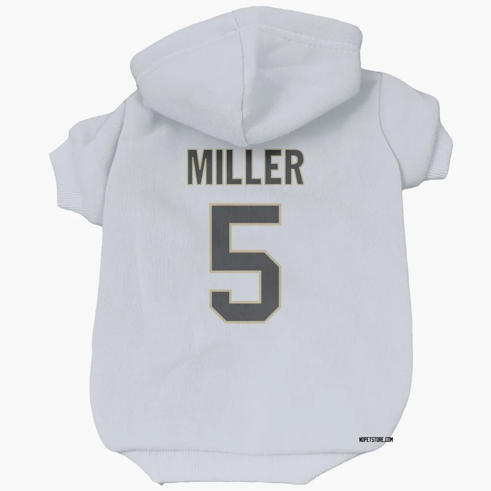 New Orleans Saints Kendre Miller White Pet Hoodie for Dog & Cat