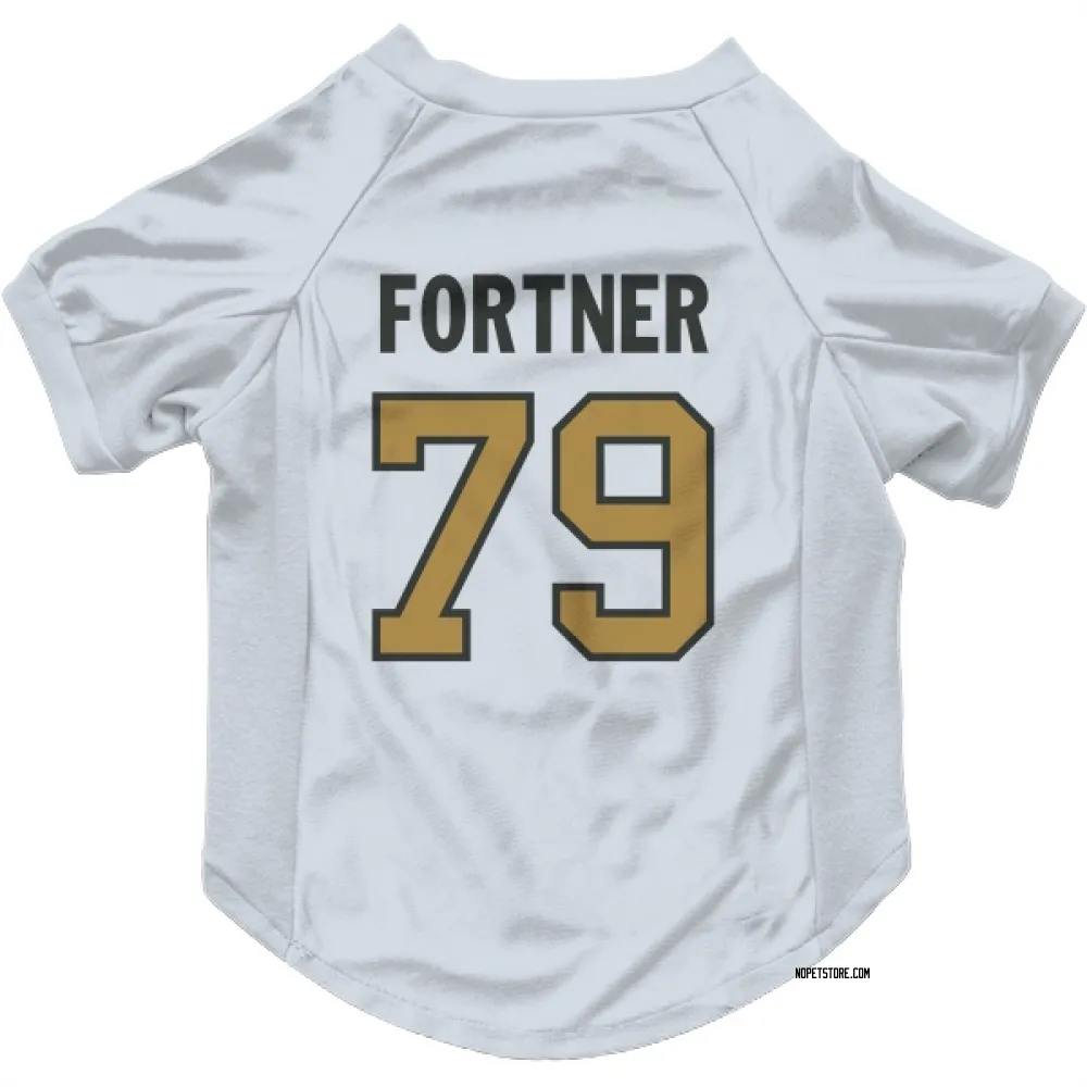New Orleans Saints Luke Fortner White Gold Pet Jersey for Dog & Cat