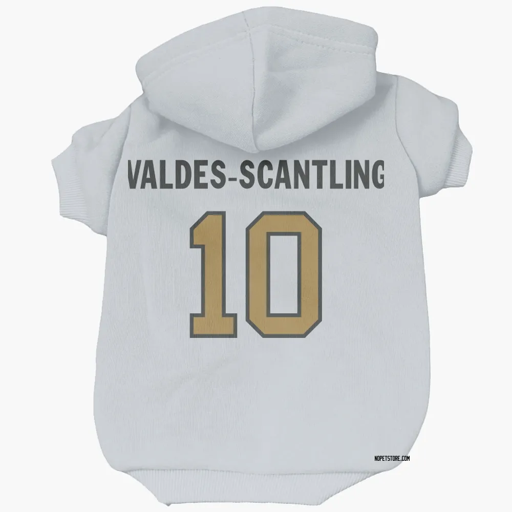 New Orleans Saints Marquez Valdes-Scantling White Gold Pet Hoodie for Dog & Cat