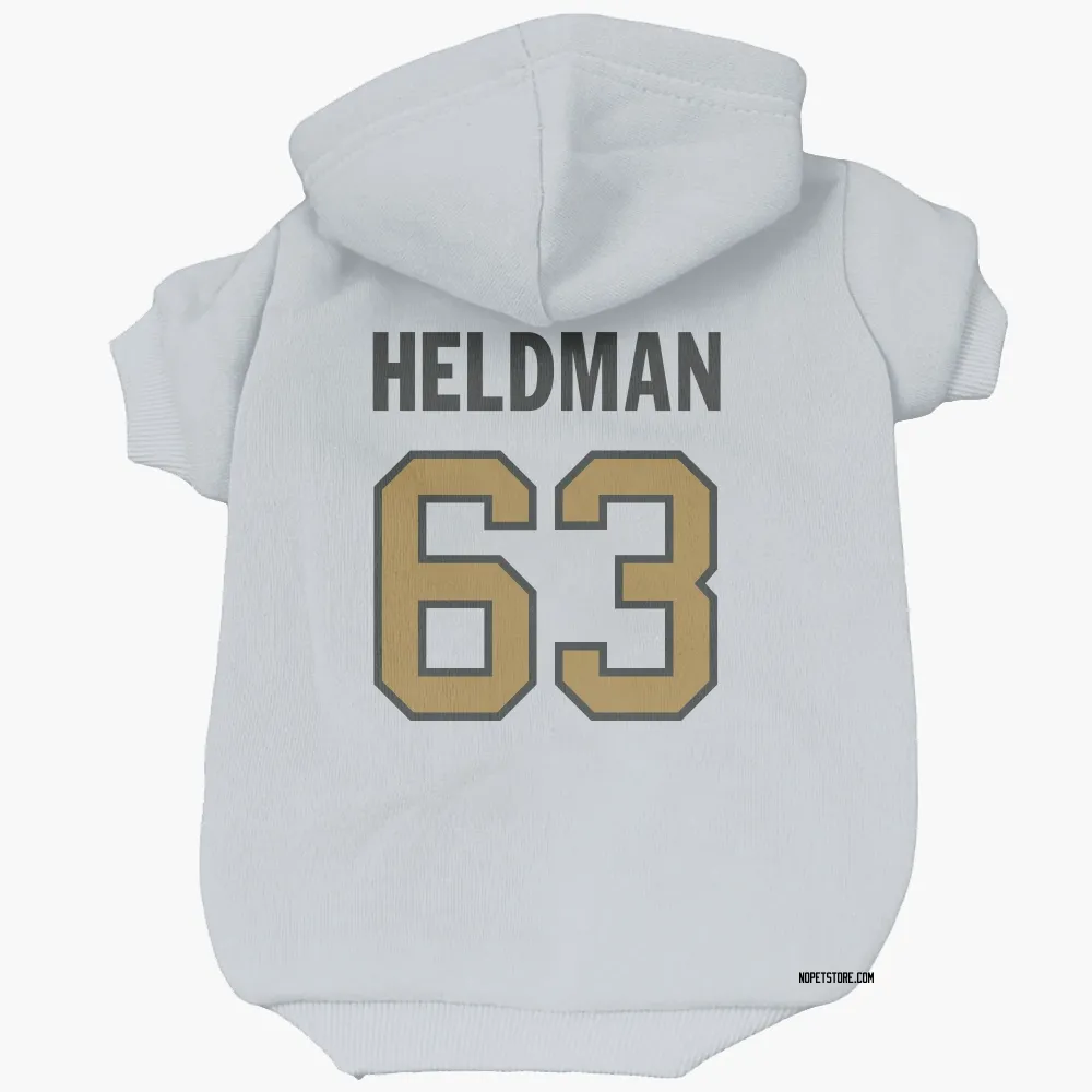 New Orleans Saints Michael Heldman White Gold Pet Hoodie for Dog & Cat