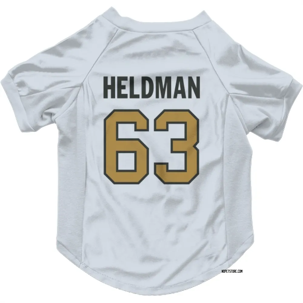 New Orleans Saints Michael Heldman White Gold Pet Jersey for Dog & Cat