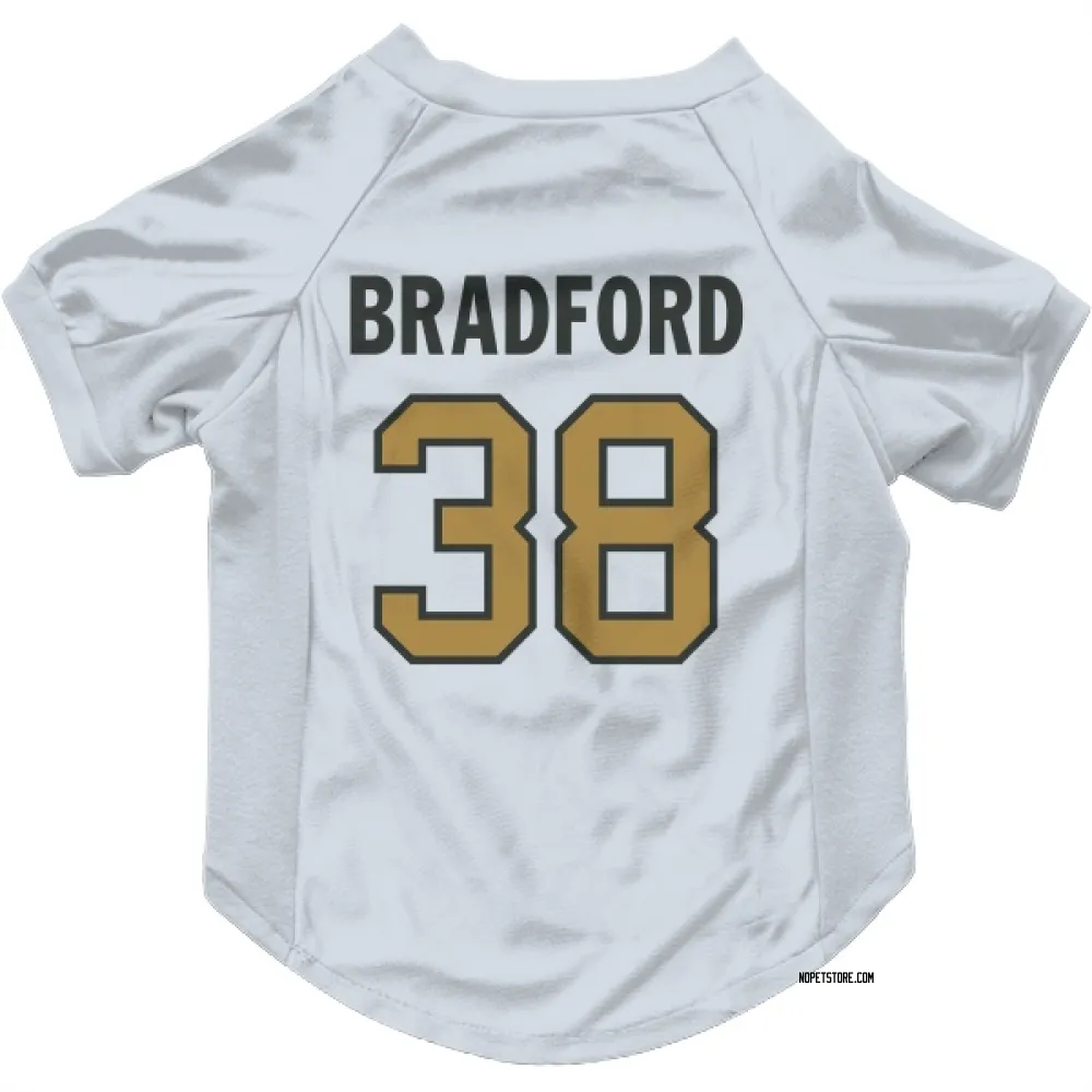 New Orleans Saints Millard Bradford White Gold Pet Jersey for Dog & Cat