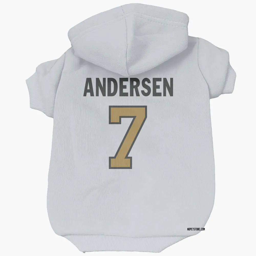 New Orleans Saints Morten Andersen White Gold Pet Hoodie for Dog & Cat