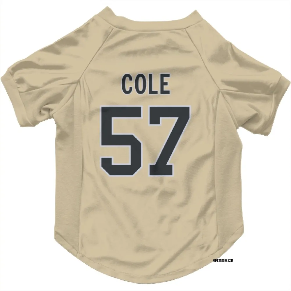 New Orleans Saints Myles Cole Gold Pet Jersey for Dog & Cat