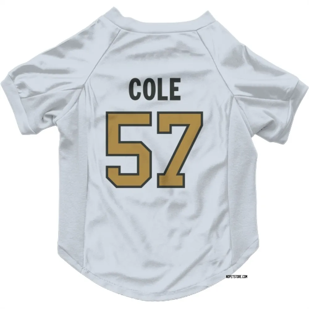 New Orleans Saints Myles Cole White Gold Pet Jersey for Dog & Cat
